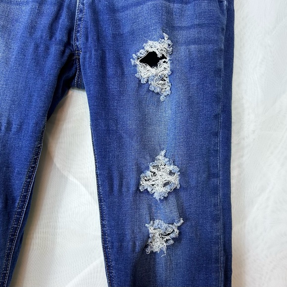 Wax Jeans Butt I Love You Stretch Distressed Skinny Jeans Size 7 - Picture 4 of 10